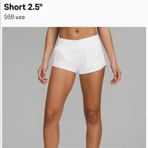 White Lululemon shorts